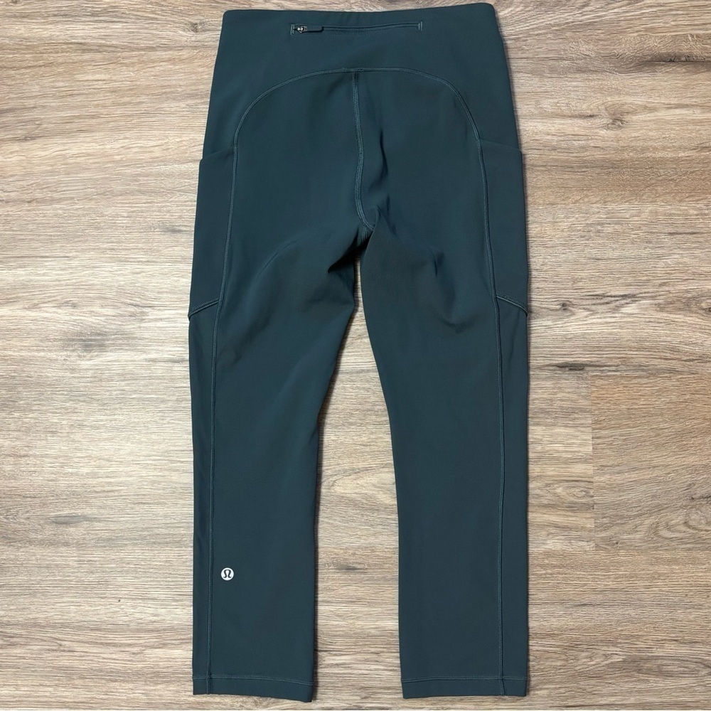 Lululemon Speed Up Crop Leggings Size 4 In Teal Shadow 21" - Picture 3 of 8